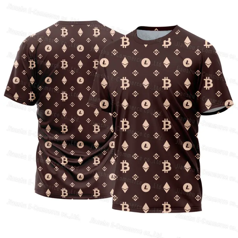 

Bitcoin Kid's T-Shirt Ethereum Men Short Sleeve Crypto Basketball Shirt Casual Loose Sports Top Gift Clothing 3D Printed Tees