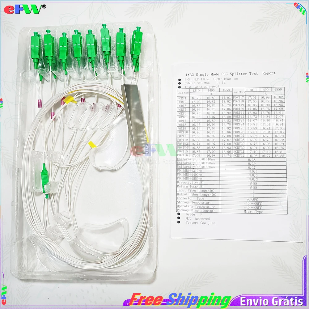 5 шт. FTTH волоконно-оптический сплиттер 1x32 SC/APC цветное волокно 1*32 оптический