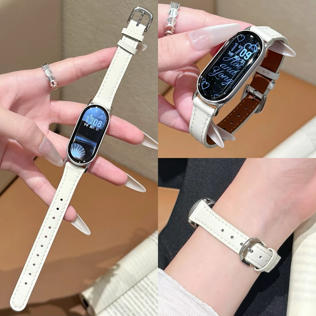 Фото Элегантный тонкий кожаный ремешок для Xiaomi Band 8 9 10 Pro и Redmi Watch 4 5 6, двусторонний из натуральной кожи, 8 цветов, аксессуар для часов. №1