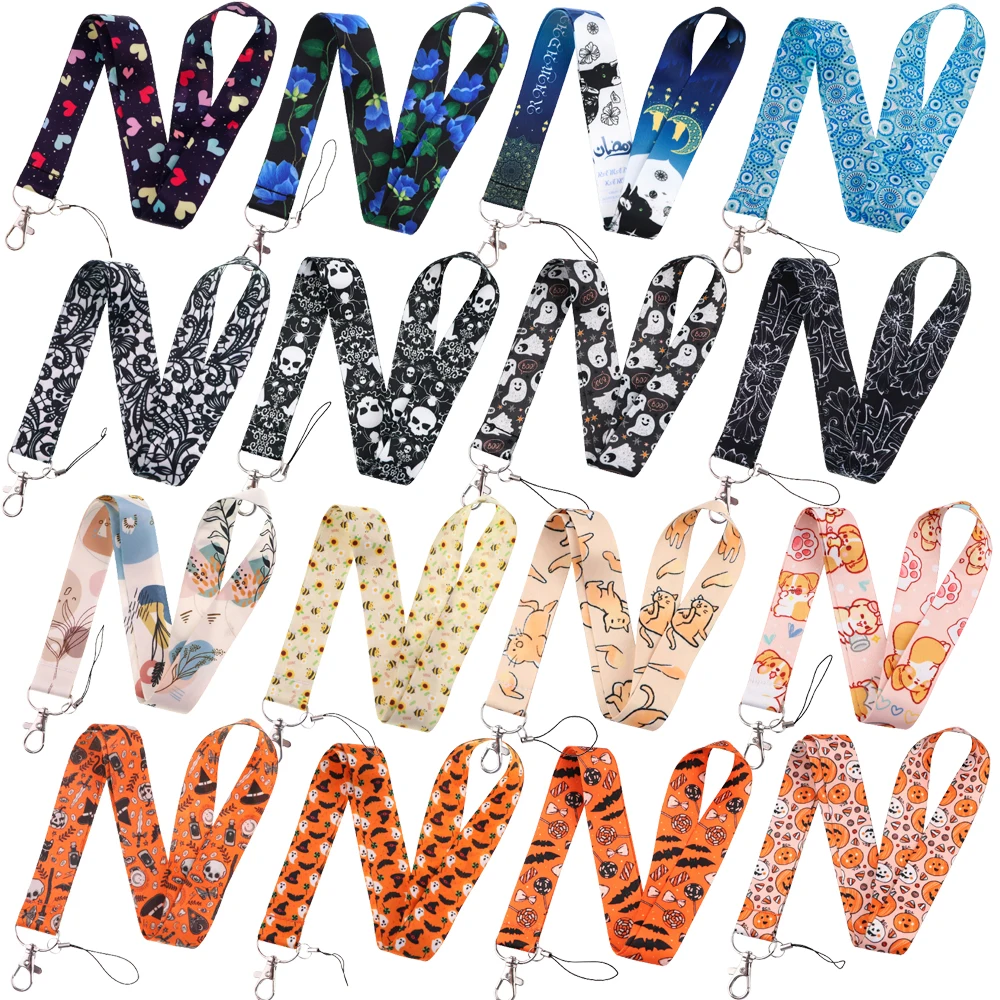 

Cartoon Ghost Cute Neck Strap Lanyards for Keys Chain ID Card Pass Badge Holder Hang Rope Lariat Lanyard Key Gifts Accessories