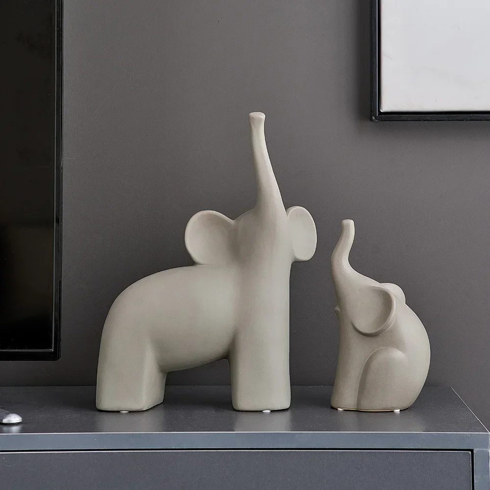 Простая настольная статуя для гостиной керамическая слона в скандинавском стиле