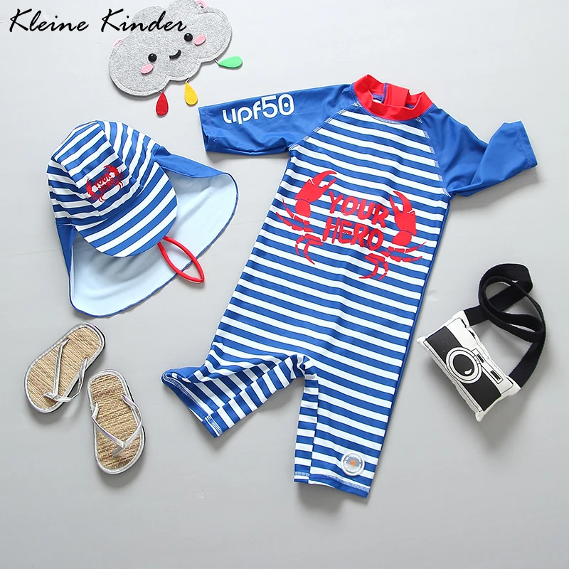 Купальный костюм для мальчиков Цельный купальник с УФ-защитой и принтом акулы