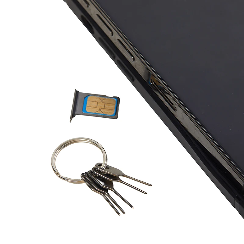 

Sim Card Removal Needle 5pcs Sim Card Pin + 1 Ring Key Tool Anti-Lost Phone Ejecting Pin SIM Card Tray Ejection Pin Keyring