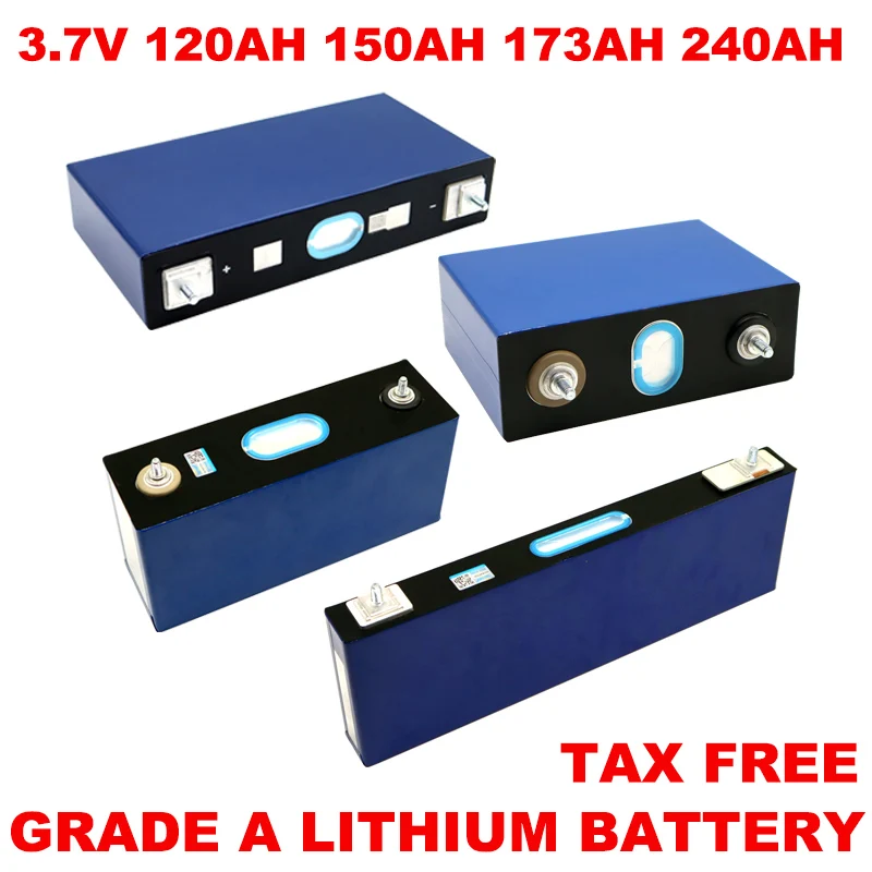 3pcs 3.7v 240Ah 173ah 150ah 120ah Lithium battery Cell for 12v 24v travel caravan Electric vehicle Solar Wind Grade A Tax Free