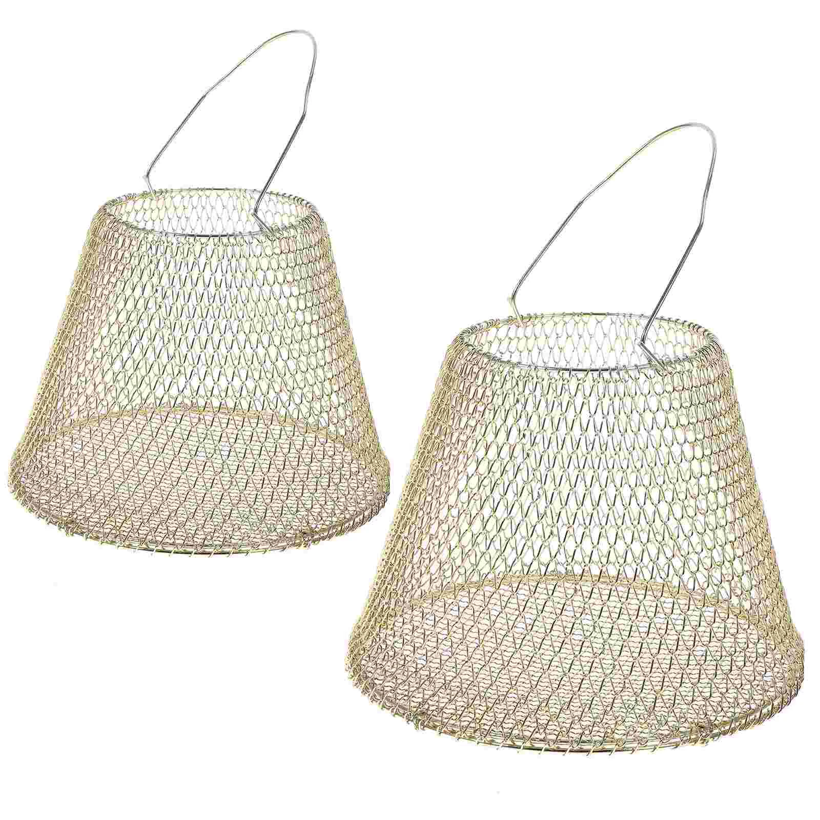 

Basket Wire Egg Storage Fruit Metal Holder Eggs Gathering Chicken Baskets Fresh Farmhouse Kitchen Handle Hanging Folding