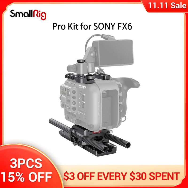 

SmallRig Pro Photography Camera Kit for SONY FX6 Camera Set Features two top plates suit the original handle 3225