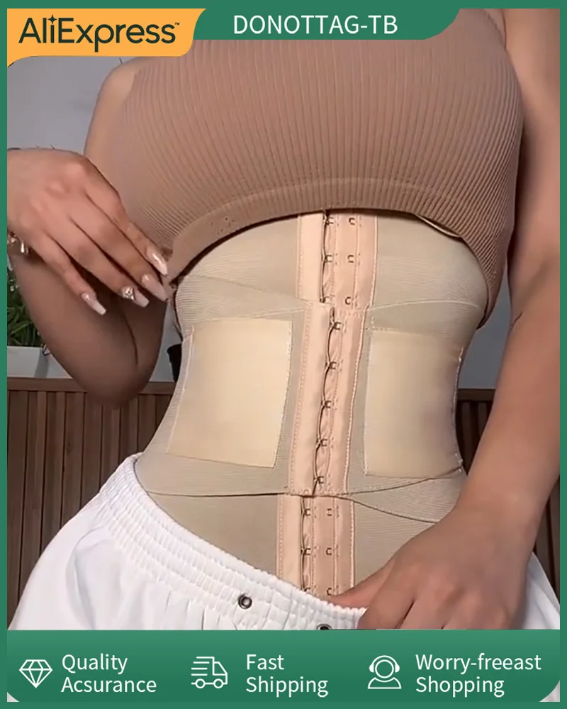 Fajas Open Chest Girdles With Double Compression Buckle High Waist Trainer Body Shape Women Corset Waistcoat Postpartum Recovery