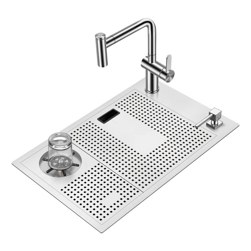 

ASRAS 6038X Semi Hidden 304 Stainless Steel Kitchen Sink With Cup Washing Device