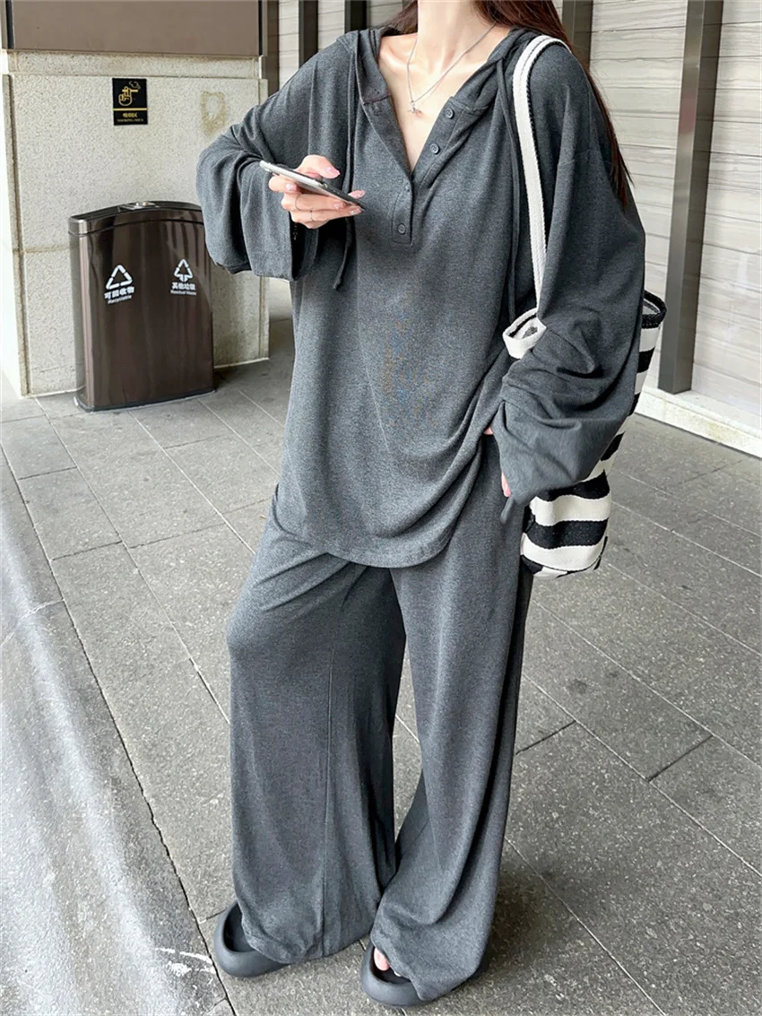 Женский офисный костюм PLAMTEE повседневный шикарный свободного покроя с капюшоном