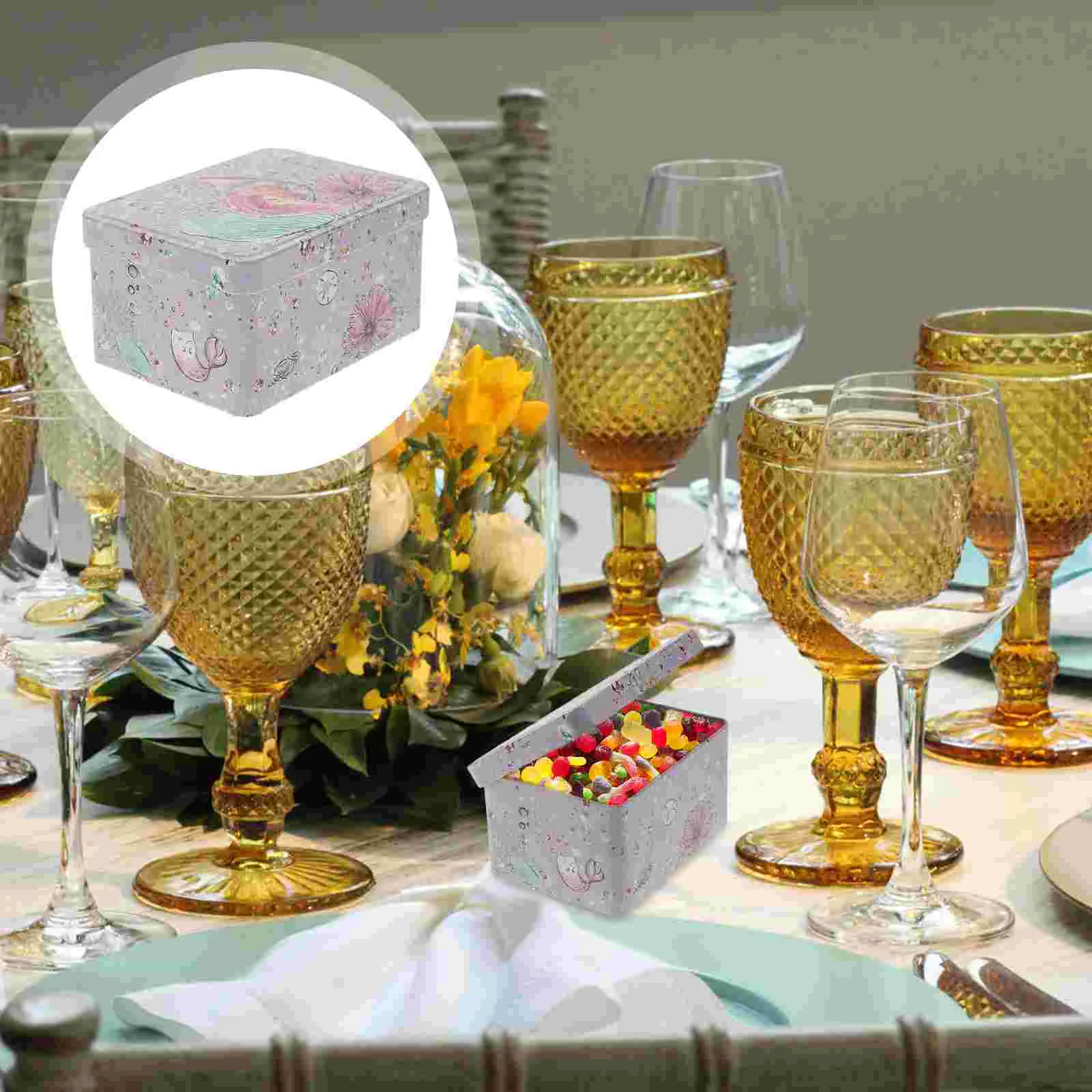 

Tin Box Tins Metal Candy Empty Tea Tinplate Gift Rectangular Cookie Storage Container Containers Boxes Loosejar Nesting