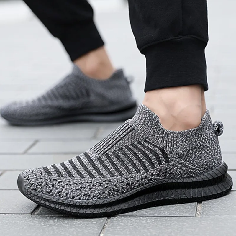 

Дышащие мужские кроссовки, новинка сезона весна-лето 2023, модные мужские кроссовки большого размера, сетчатые тканевые слипоны, мужская обувь, мужские кроссовки