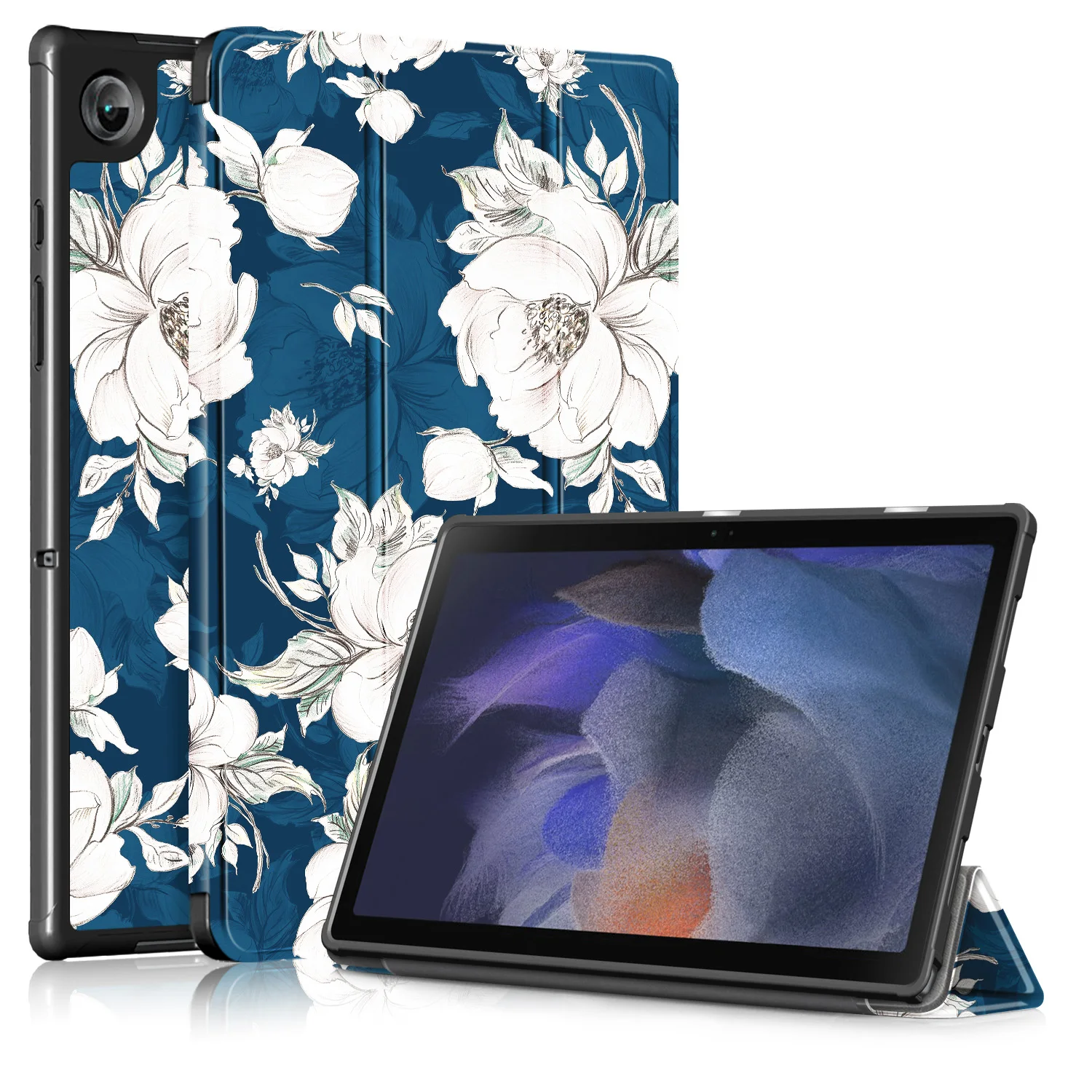 

Soft Shell Case for Samsung Galaxy Tab A8 10.5" Tablet 2022 (Model SM-X200/SM-X205) - Tri-Fold Stand Cover with Auto Sleep/Wake