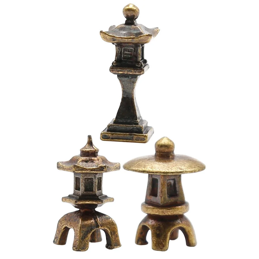 

Pagoda Statue Lantern Asian Japanese Garden Sculpture Mini Miniature Figurine Decor Landscape Ornaments Micro Pavilions Lamp