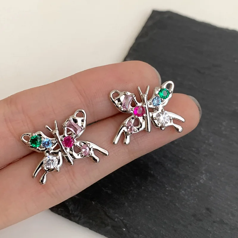 

Женские серьги-бабочки из жидкого металла, в стиле ретро