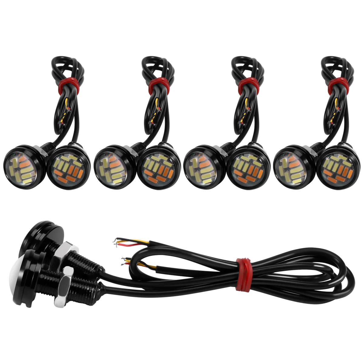 10 шт. 12 В 23 мм двухцветный переключатель 4014 Smd светодиодов Drl Eagle Eye дневный свет