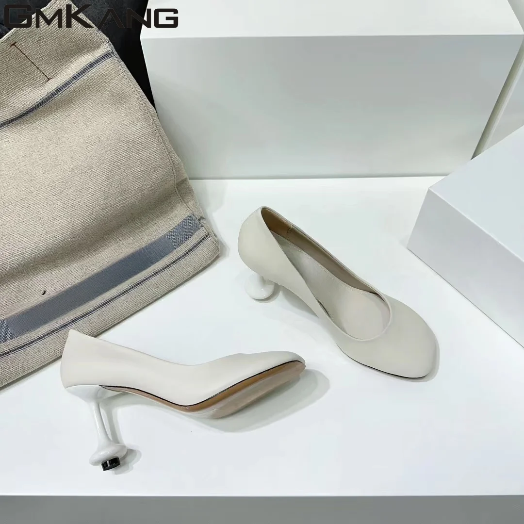 New High Heels Women's Strange Style Toe Women's High Heels Genuine Leather Fashion Show Party Shoes Women's Thin High Heels Wom