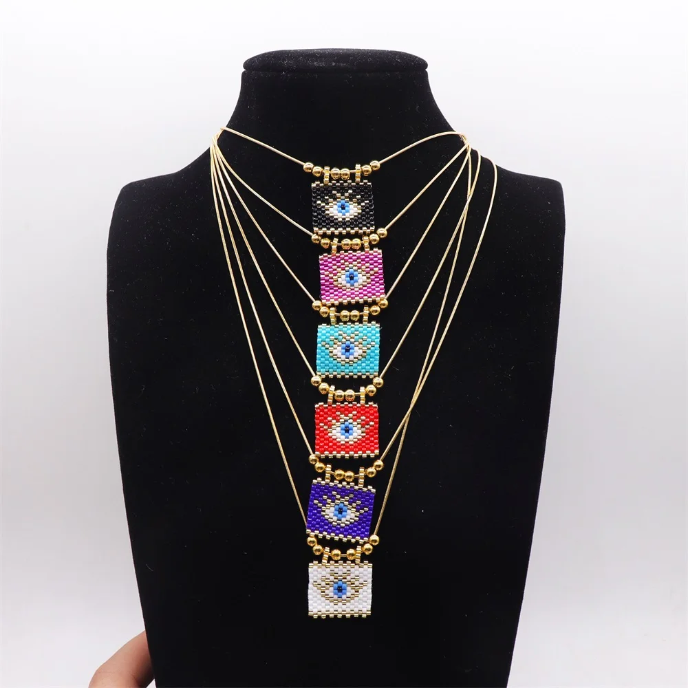 

Evil Eye Chain Necklaces for Women Girl Gift Handmade Fashion Designer Boho Stainless Steel Pendant Necklace Lucky Jewelry
