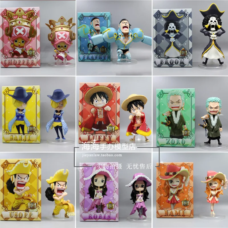 

Куклы Bandai One Piece, 15-я годовщина 101st Generation 9 Q-версия, кавайные куклы Luffy Sanji Zoro Tony Chopper Robin Usopp, фигурка, игрушка
