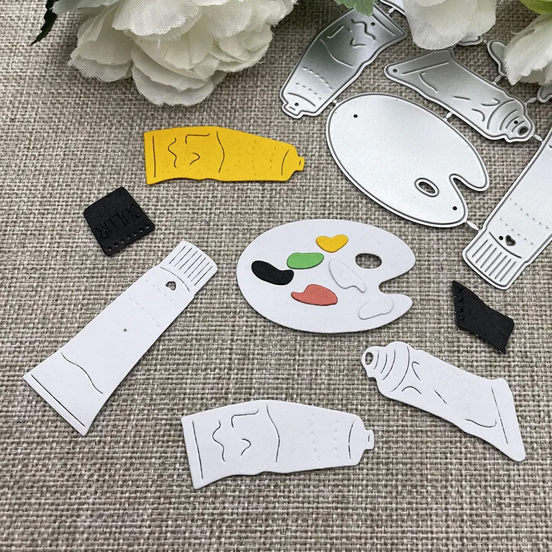 

New Paint color palette Metal Cutting Dies Stencils For DIY Scrapbooking Decorative Handcraft Die Cutting Template Mold