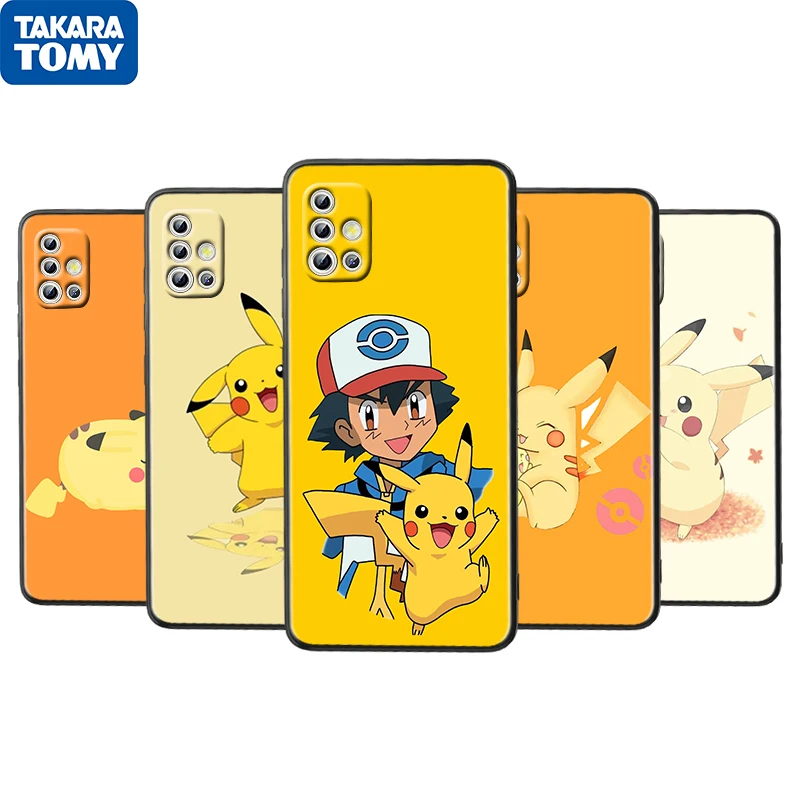 

Pikachu Anime Cute Baby For Samsung Galaxy A52S A72 A71 A52 A51 A12 A32 A21S 4G 5G Fundas Soft Black Phone Case Capa Coque Cover