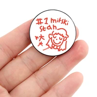 mistki printed pin custom cute brooches shirt lapel teacher tote bag backpacks badge cartoon gift brooches pins for women