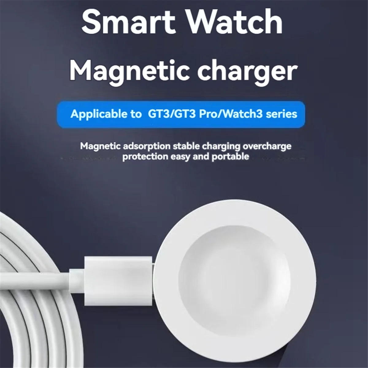 Фото Магнитное зарядное устройство ABUOWireles для Huawei Watch 4 3 Pro D GT5 GT4 GT3 GT3 Pro GT Cyber Runne GT 2022, умные часы №4