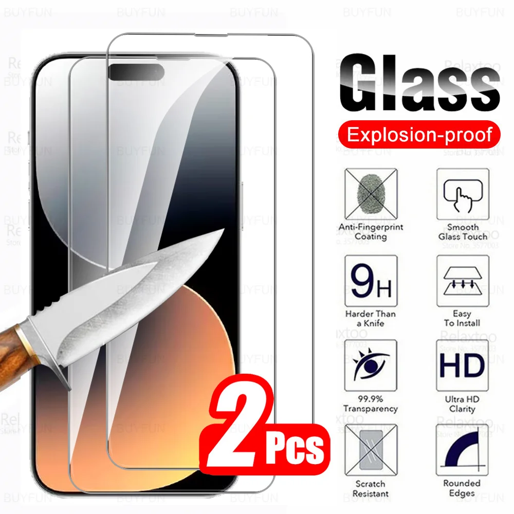 Для iPhone 15 Pro Max стекло 2 шт. закаленное стекло iPhone15 Plus iPhone15Pro Ifone Aifon 15Pro ProMax 2023 защита экрана премиум-класса