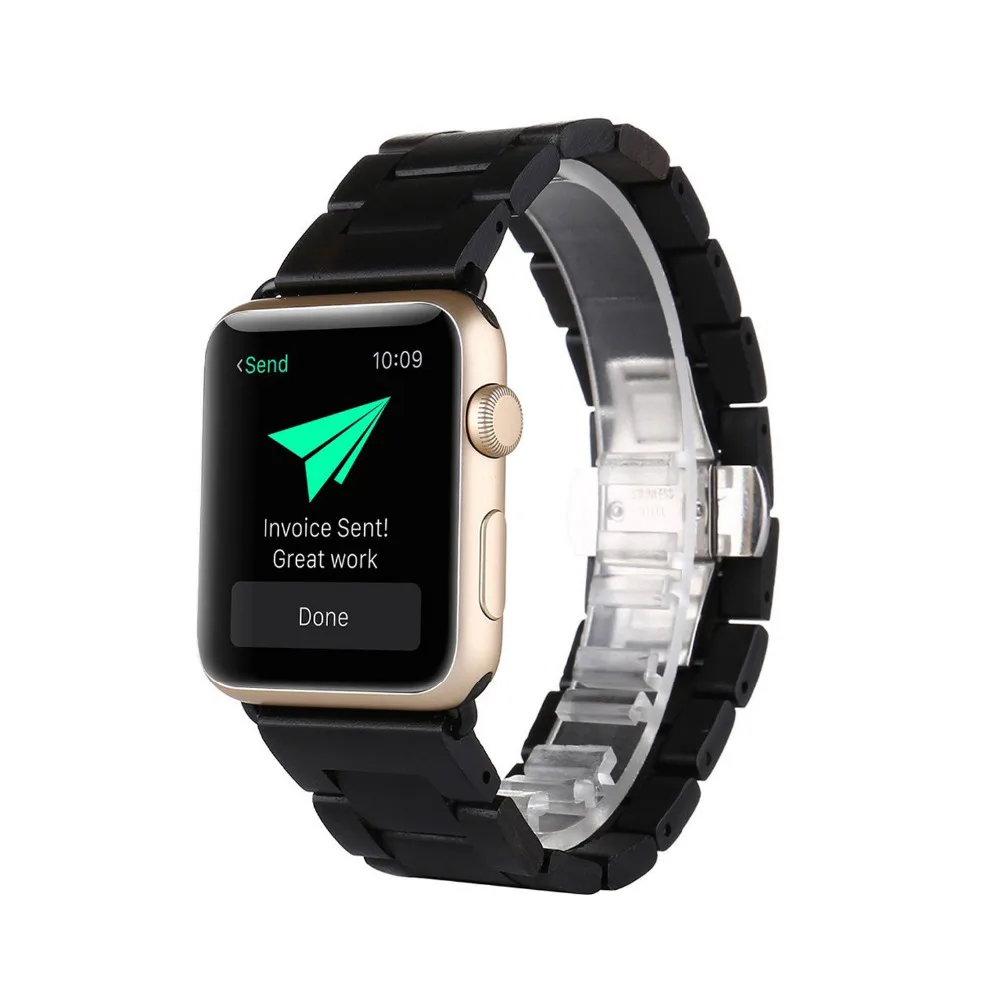Natural Wooden strap For Apple watch Series 7 45mm 41mm Bracelet for Apple watch band 44mm 40mm 42mm 38mm iWatch 6 SE 5 3
