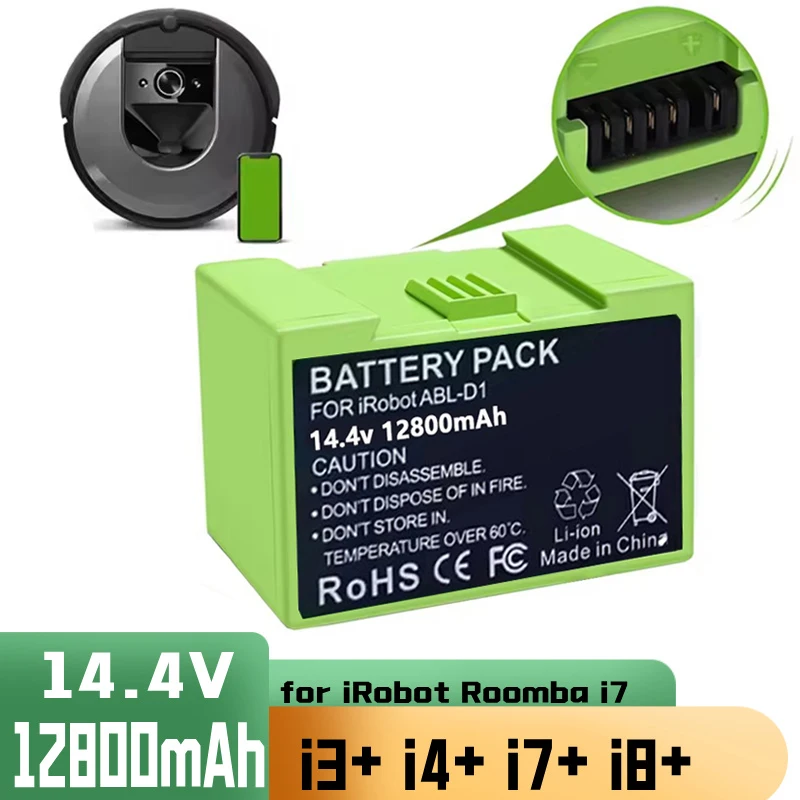 Фото Замена аккумулятора 14,4 В, 2600 мАч/3500 мАч для iRobot Roomba e и i Series i7+ e5 7150 7550 i3 3150 i3+ 3550 i4 4150 i4+ 4624864 №1