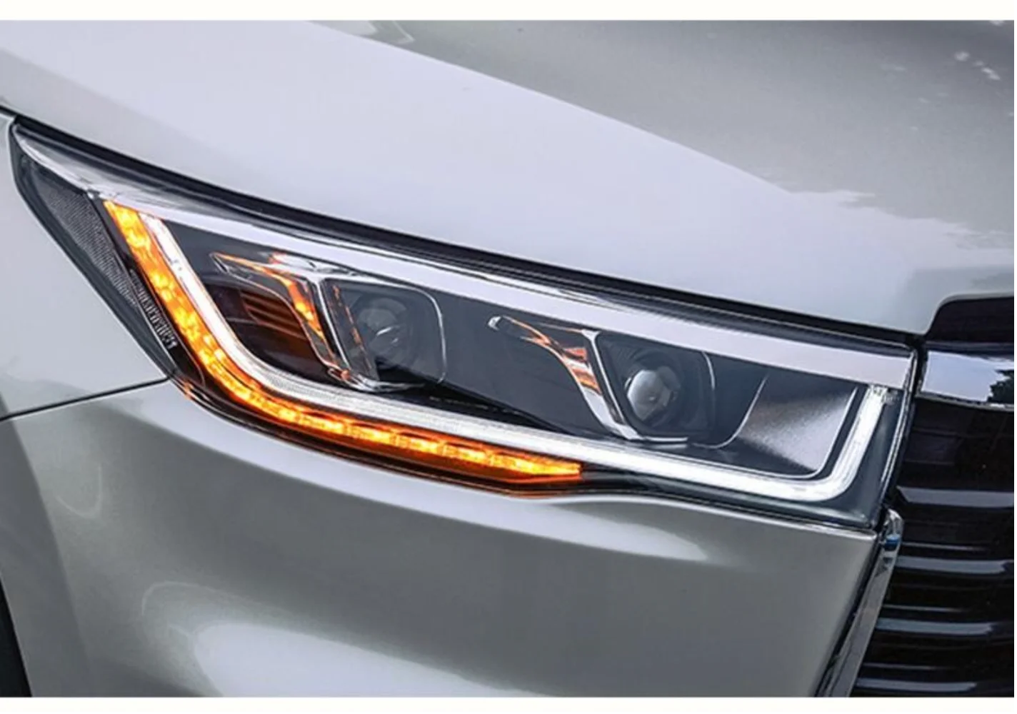 

Pair of Car xenon Led Headlight assembly For Toyota Highlander 2015 DRL daytime running light turn signal headlamp