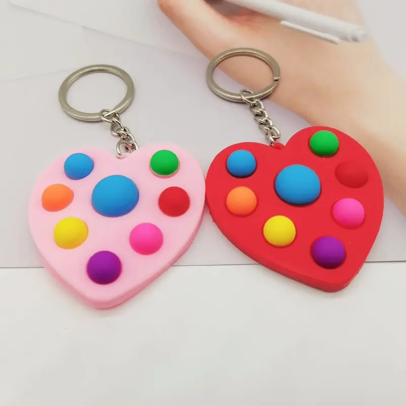 

New Kawaii Bag Keychain Pendant Gifts For Kids Adults Children's Soft PVC Simple Dimple Anti Stress Reliefs Bubble Fidget Toys