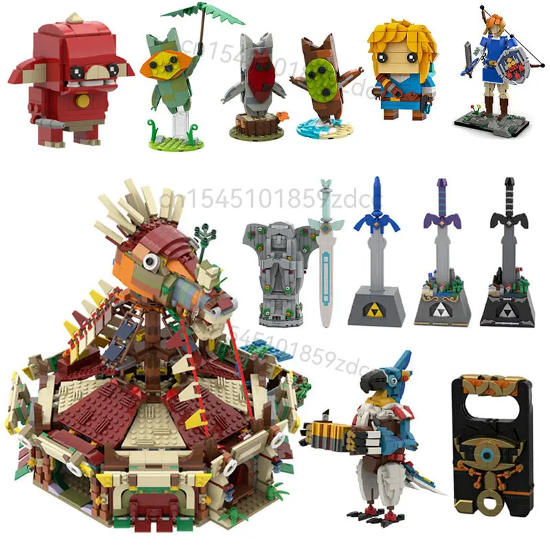 

Moc Zeldaed Ruins Guardian Stable Link Master Sword Keglo Seeds Building Blocks Kit Action Figure Bricks Toys for Children Gifts