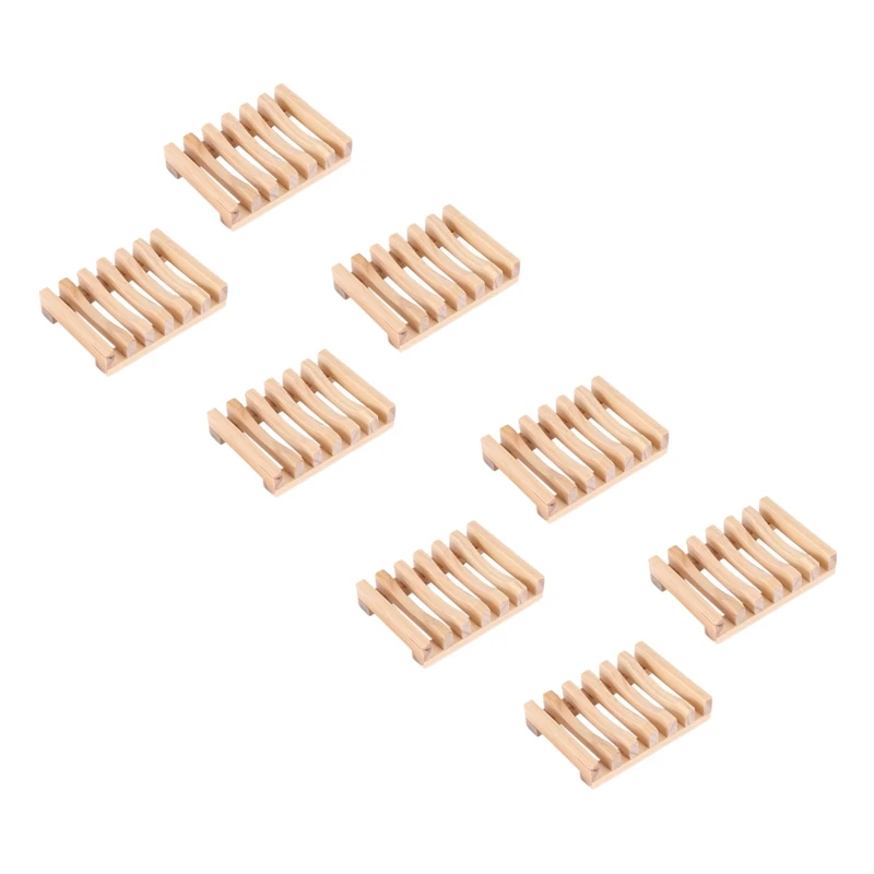 

8 шт. деревянный держатель для мыла, натуральный прямоугольный деревянный держатель для мыла, для кухни, ванной комнаты, губка, скребок для м...