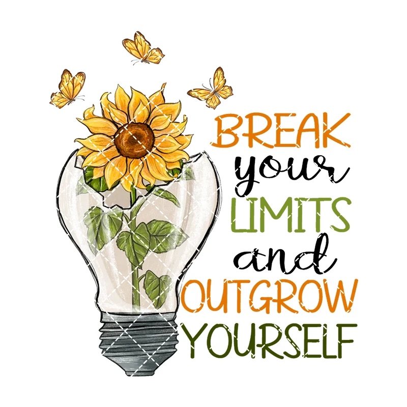 New adage motivational Iron On Heat Transfer Stickers For Clothes DTF Pinted Vinyl Thermal Appliques Washable T-Shirt Decal