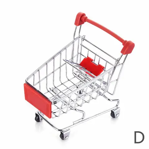 Миниатюрная корзина для покупок, имитация ручных тележек для супермаркета, детская корзина для настольного хранения, игрушечная мебель для комнаты Pl D5A1