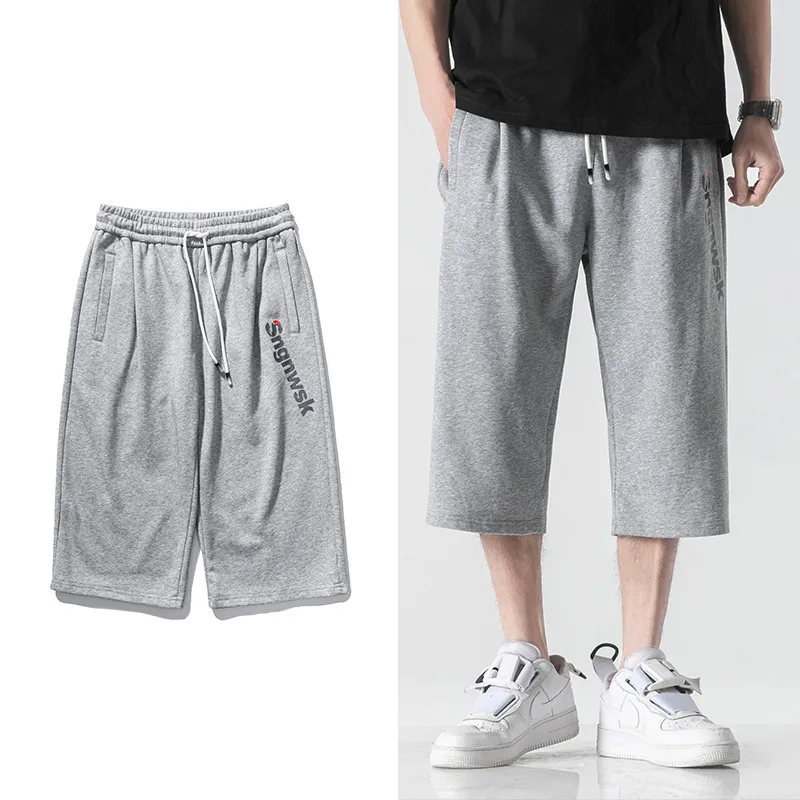 

2022 summer men's loose thin breathable casual pants fashion with seven-cent pants handsome men's pants g134