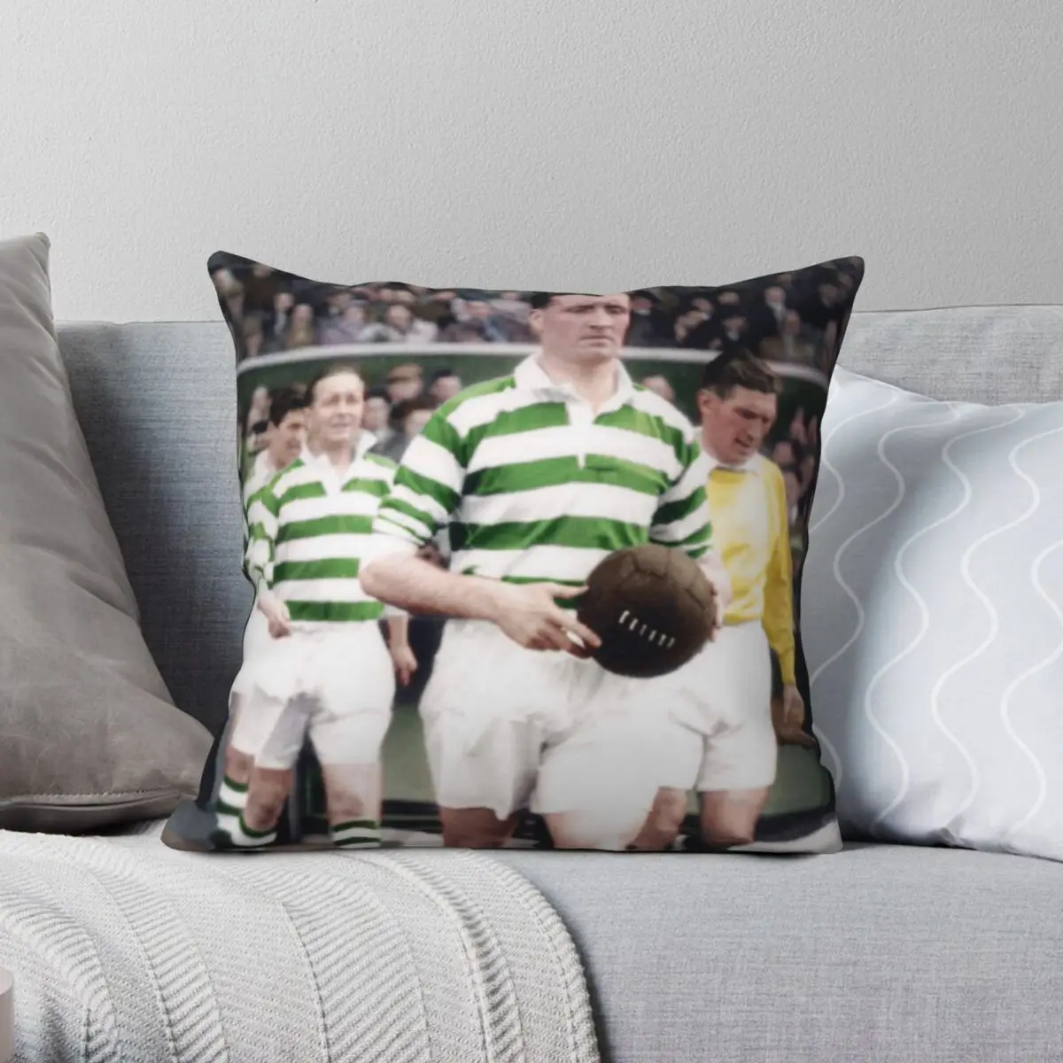 

Jock Stein Leading Out Celtic Square Pillowcase Polyester Linen Velvet Creative Zip Decor Home Cushion Cover