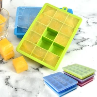 15 grid ice cube mold silicone ice cube with lid tray square mould easy release silicone ice cube maker bar kitchen accessories