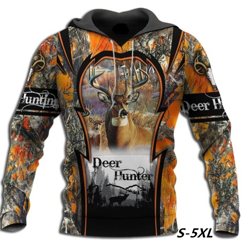 New hoodie exquisite hunting deer camouflage 3D full printing hoodie men and women with the same paragraph hooded sweatshirt