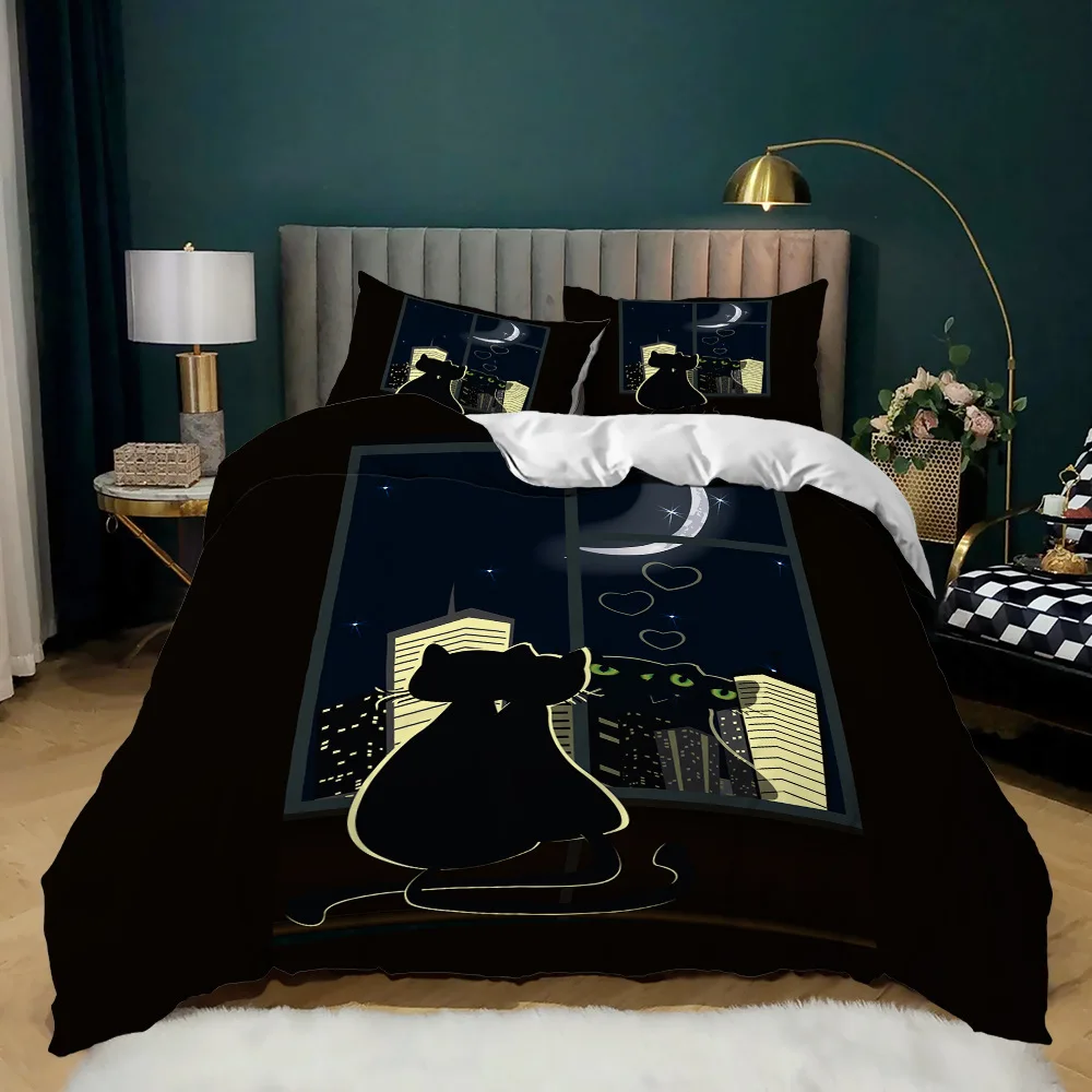 

Animal Duvet Cover Set 2_3Pcs Deer Autumn Forest Leaves Bedding Set Wild Animals for Teens Queen King Size Polyester Quilt Cover