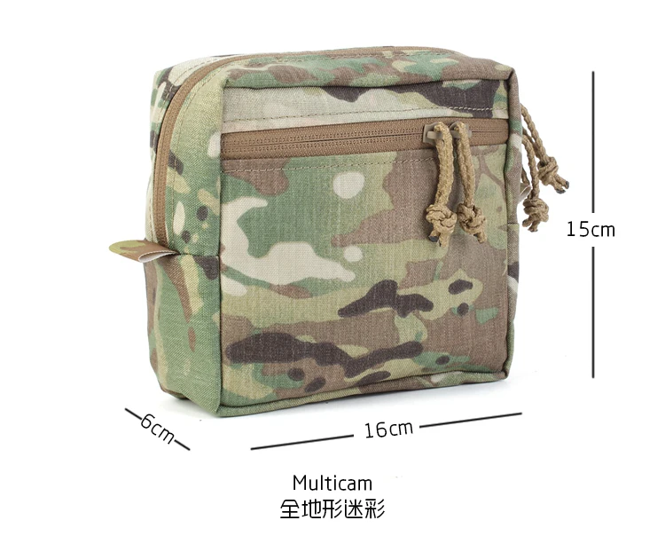 SS GP Square Zipper Sundry Bag Medium MOLLE Belt Waist Cover Attached Bag Auxiliary Bag Outdoor Camouflage