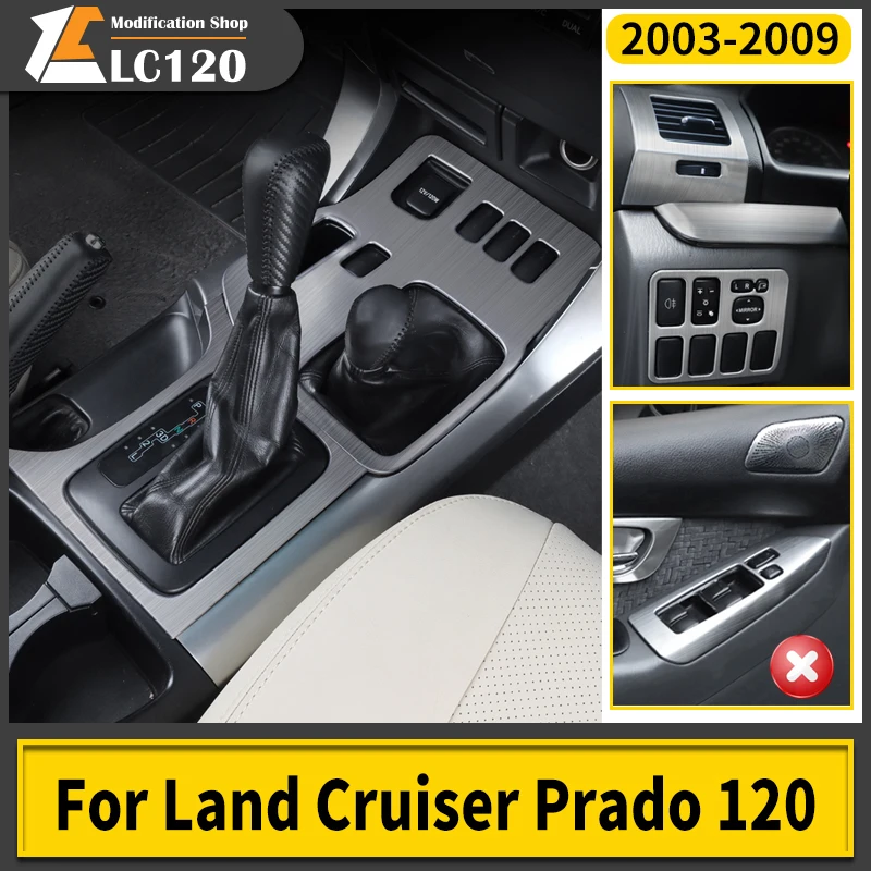 

Stainless Steel Gearbox Panel Handle Cover for Toyota Land Cruiser Prado 120 Lc120 2003-2009 Upgrades Decorative Accessories