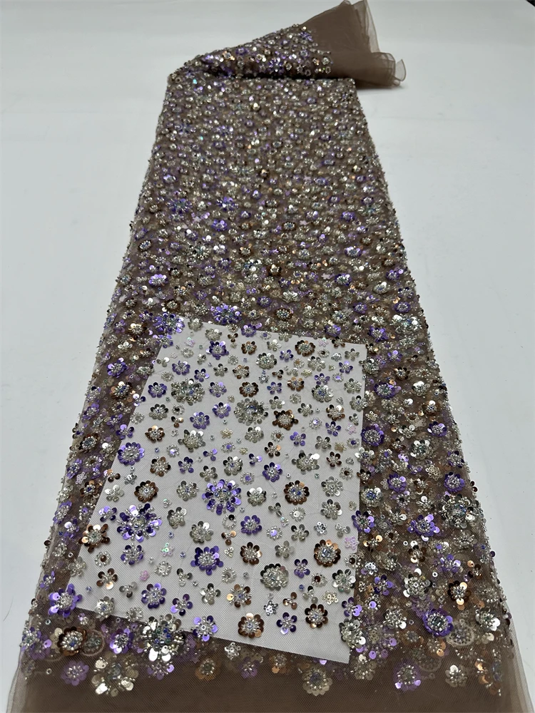 Африканские бусины тюль для жениха кружевная ткань 2024 Высококачественная