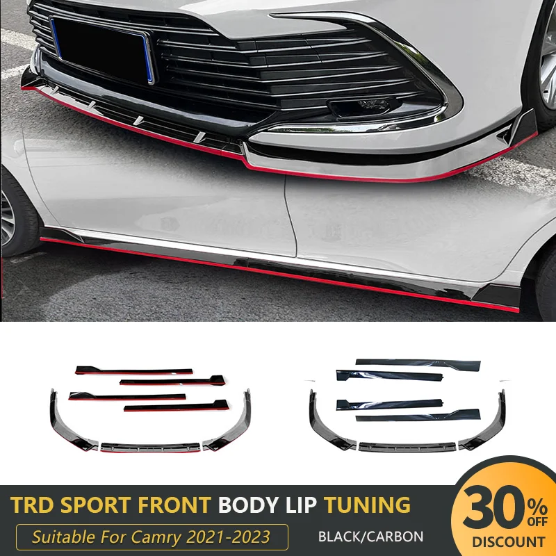 Для Toyota Camry L LE XLE 2021-2023 TRD Sport передние обвесы тюнинг ABS передний бампер губа боковой