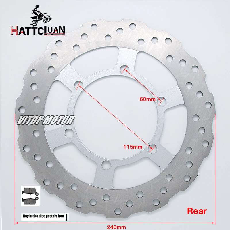 

Подходит для мотоцикла Kawasaki KLX250S KLX 250S 2008–2020 гг., диаметр 250 мм, передний ротор диаметром 240 мм, задний тормозной диск с тормозными колодками