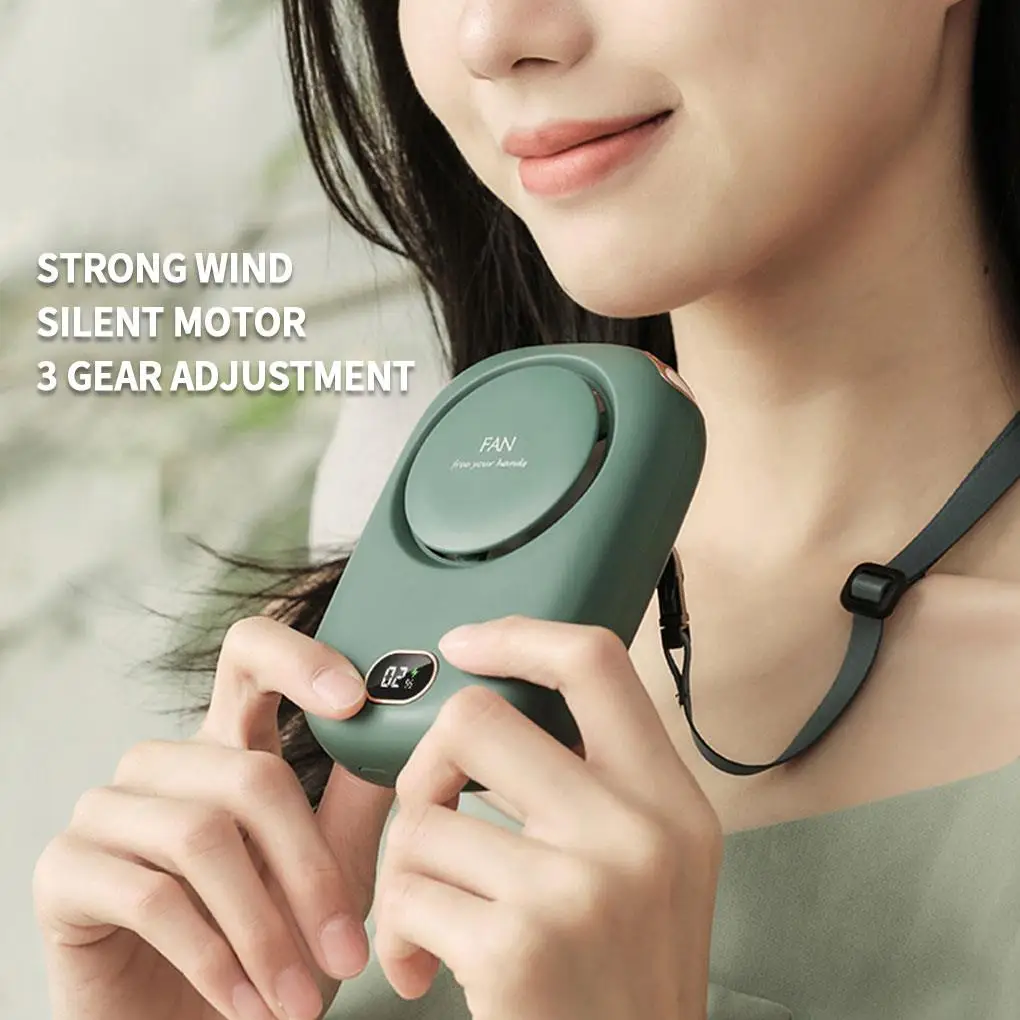 

Mini Portable Bladeless Neck Fan USB Rechargeable Silent Cooling Fans 3 Speeds Adjustable Waist Fan Outdoor Travel Air Cooler