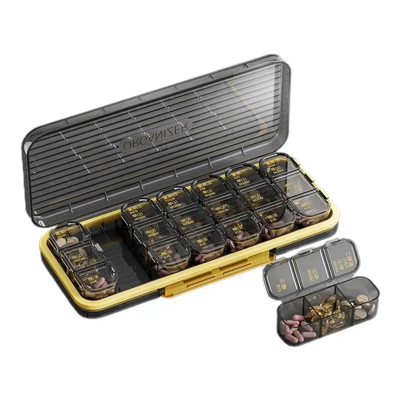 

Pill Organizer 3 Times A Day Large Capacity 7 Day Pill Cases Weekly Pill Separation Box For Morning Noon Night Travel Pill Box