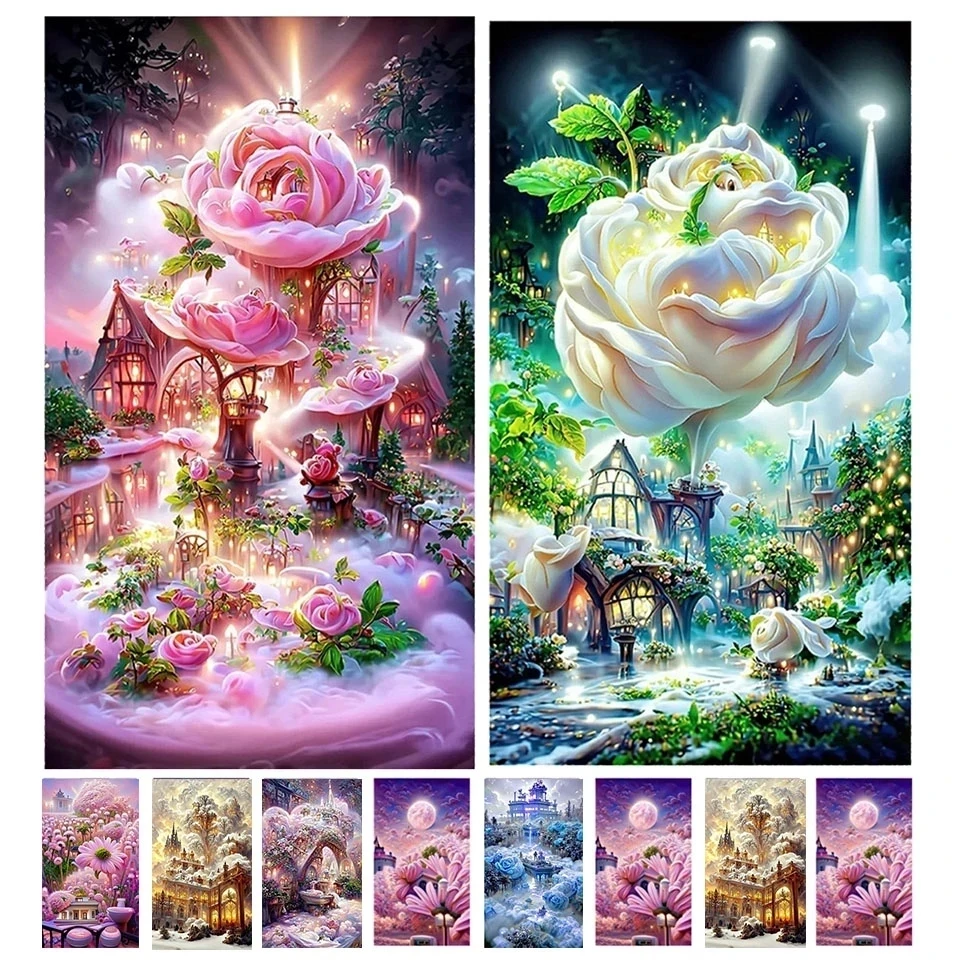 

Бриллиантовая мозаика с вышивкой в виде цветка мечты