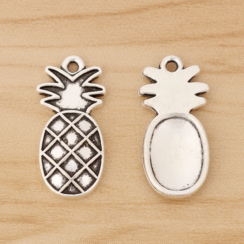

20 Pieces Tibetan Silver Pineapple Fruit Charms Pendants Beads for Necklace Bracelet DIY Jewellery Making Findings 24x12mm