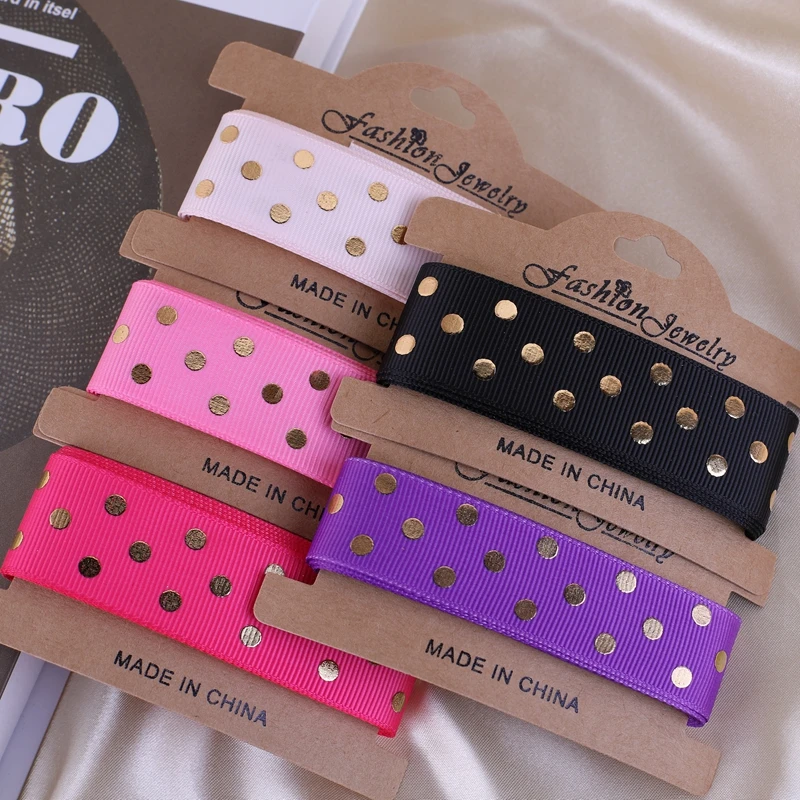 

25mm Gold Dot Ribbon Lace Craft Gift Wrap DIY Handcraft Christmas Decoration Cake Party Wedding Festive Ribbon